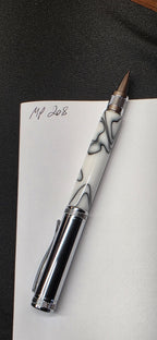 Chrome MP 208 gloss white with black ribbon