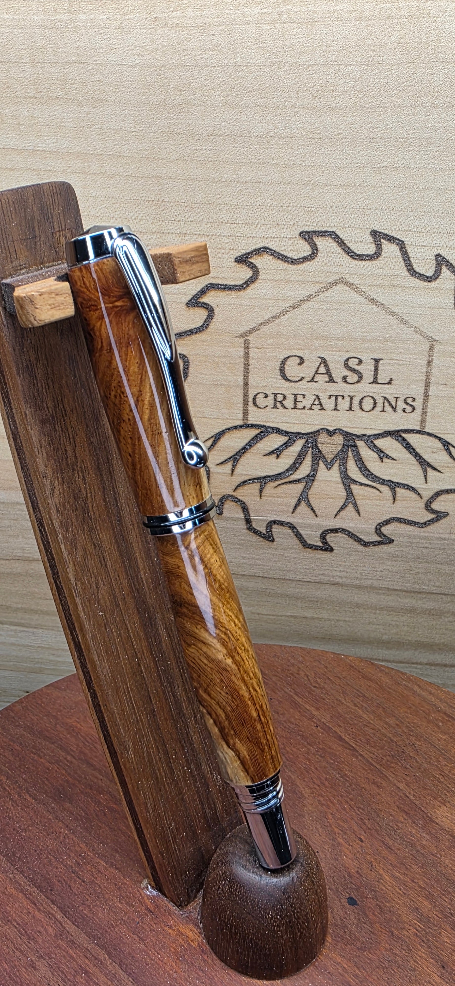 Jr. George, Chrome, hand turned Amboyna with sap