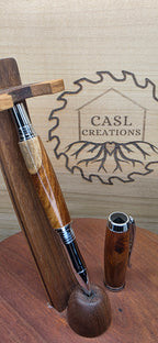 Jr. George, Chrome, hand turned Amboyna with sap