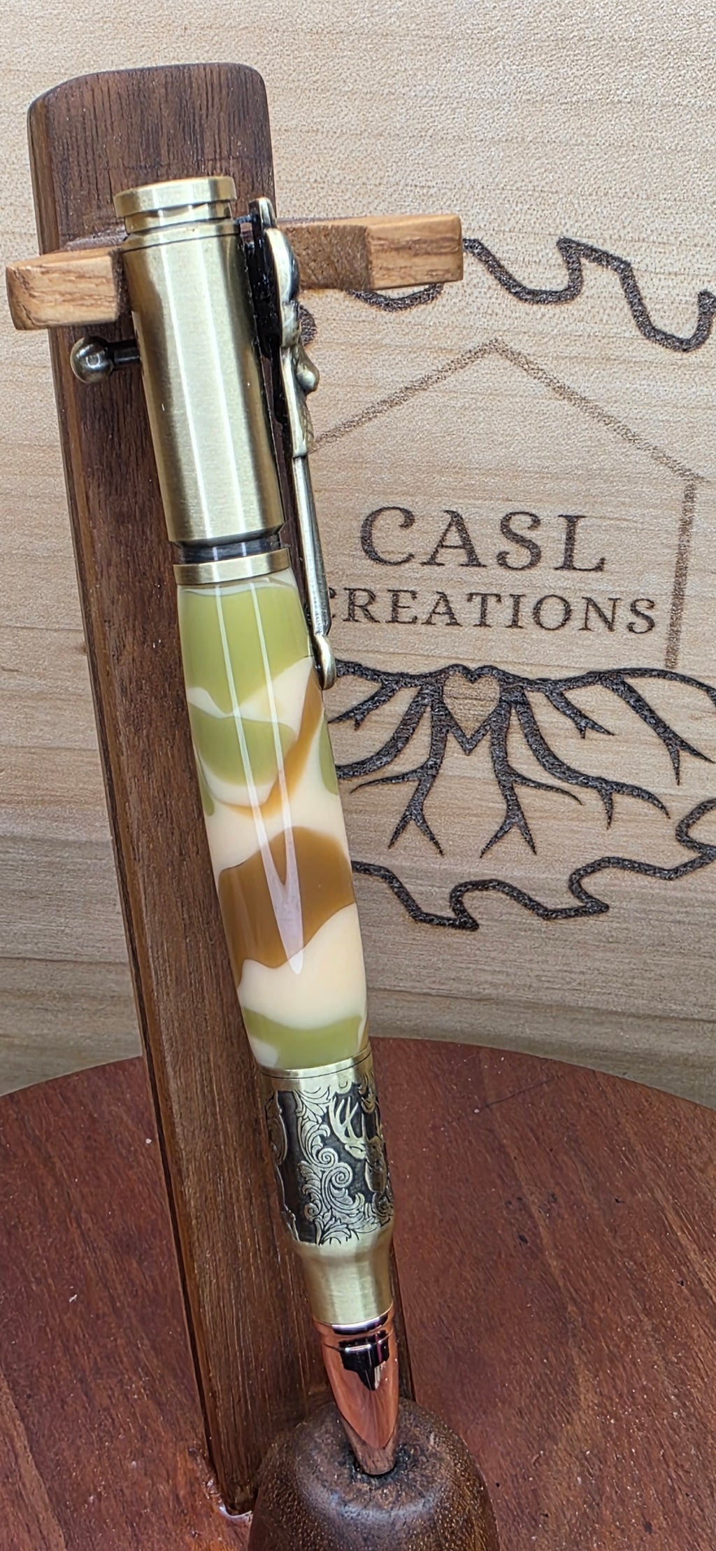 Bolt Action Deer Hunter in woodland camo