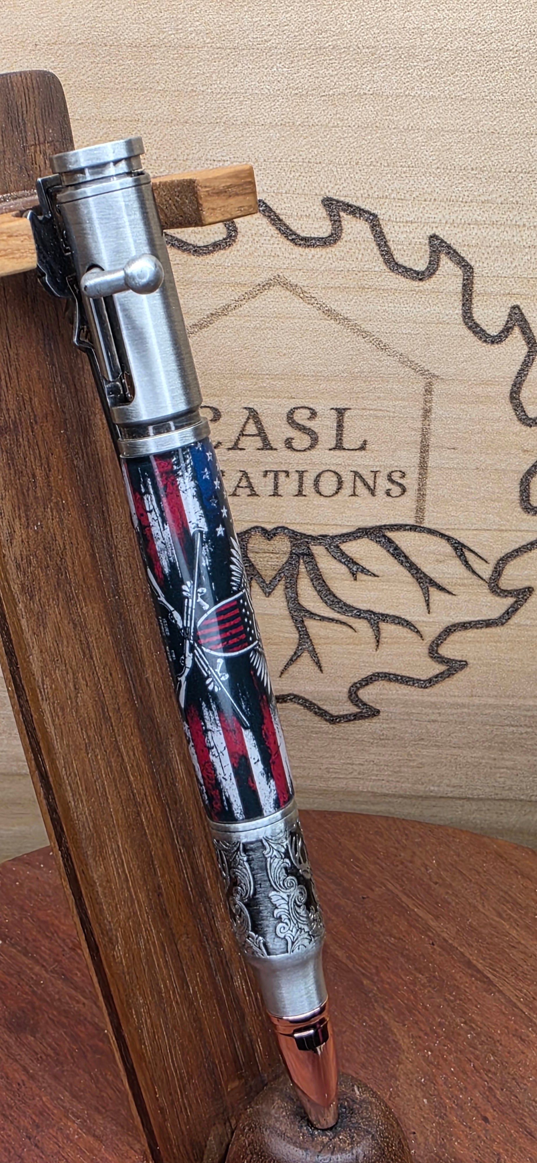 "2nd Amendment is my gun permit" Bolt Action Antique Pewter