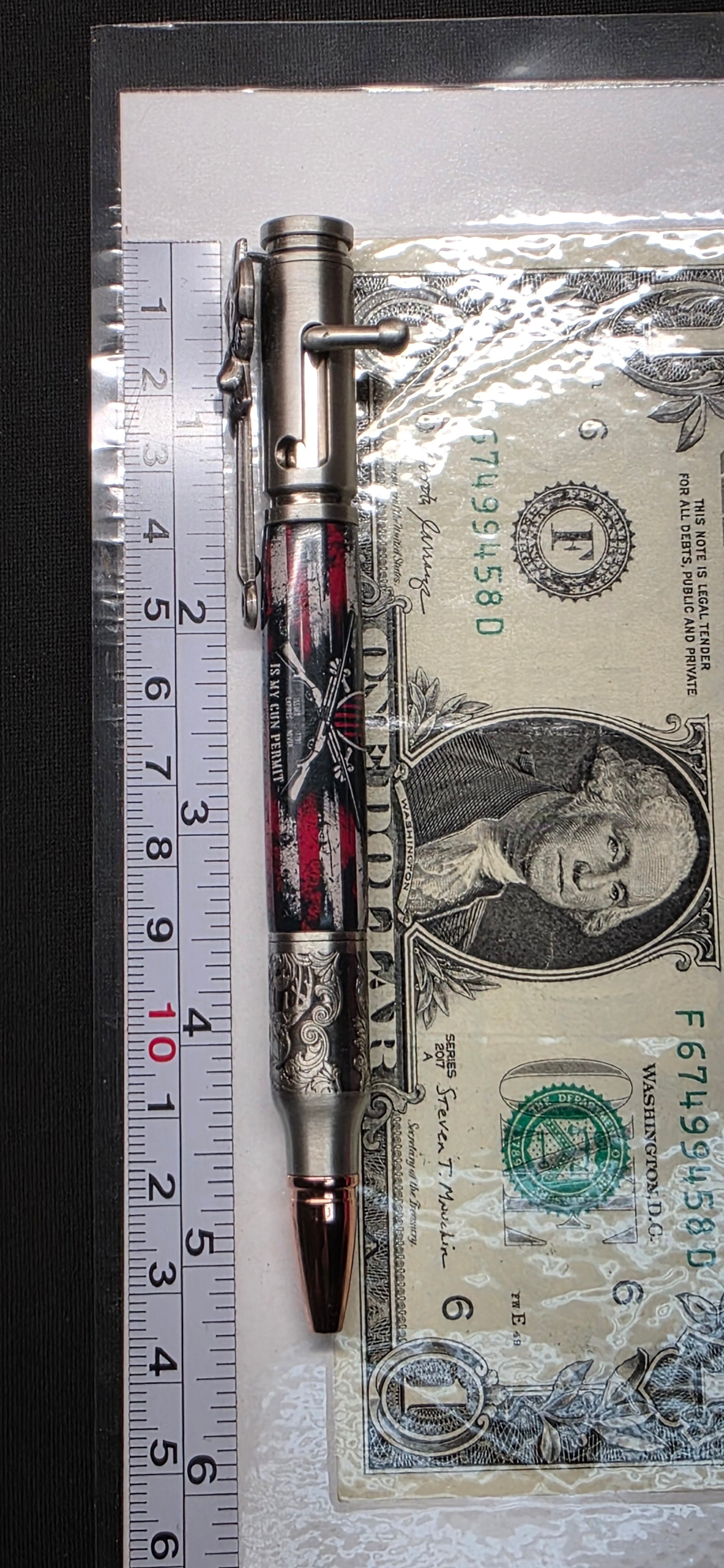 "2nd Amendment is my gun permit" Bolt Action Antique Pewter