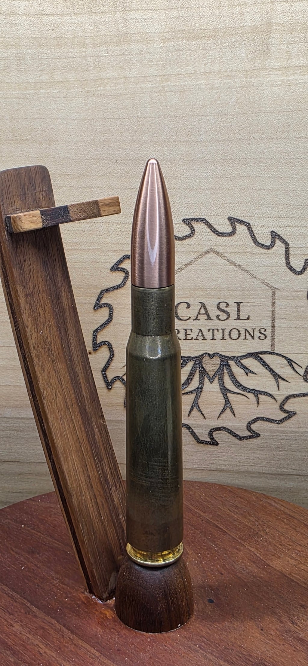 50 BMG Ball point desk pen in Maple Burl