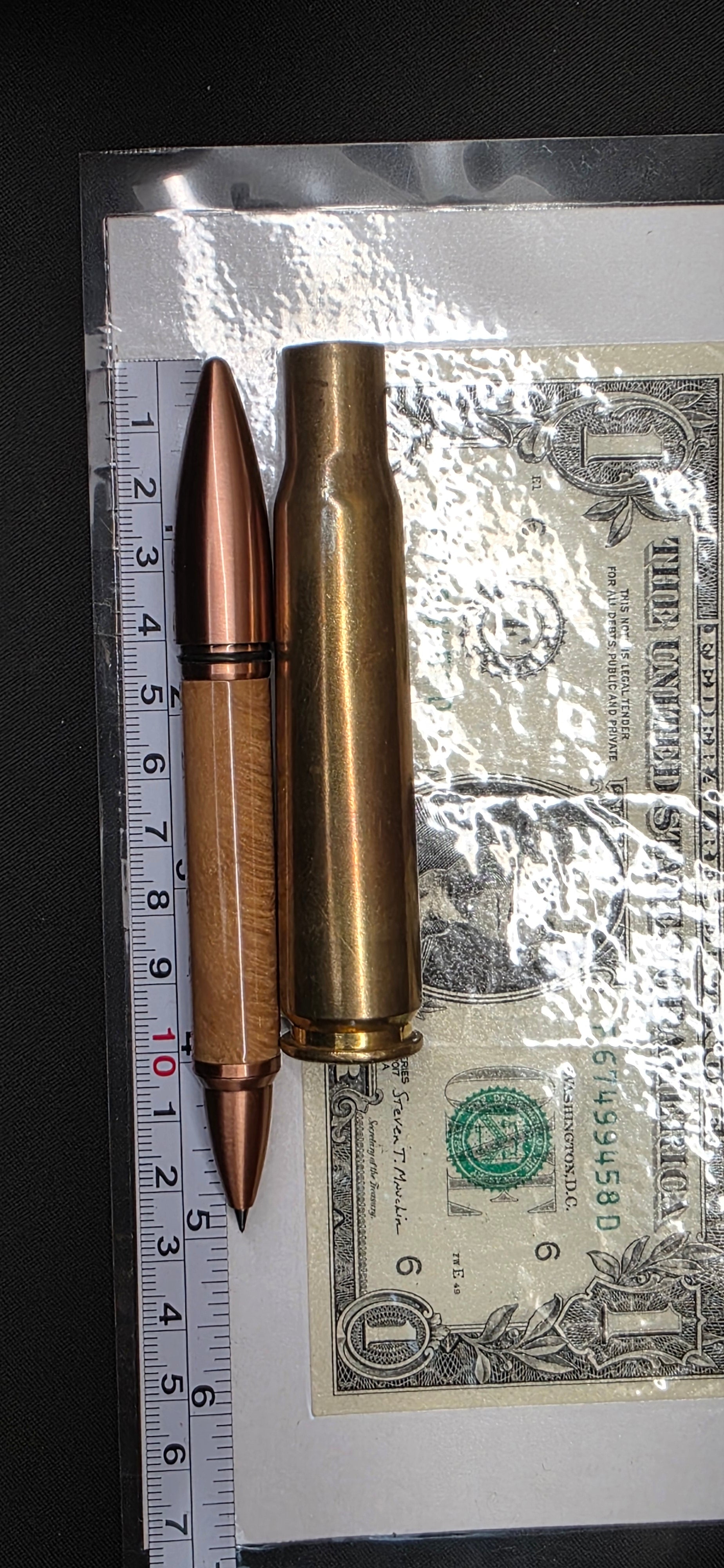 50 BMG roller ball desk pen in Maple Burl