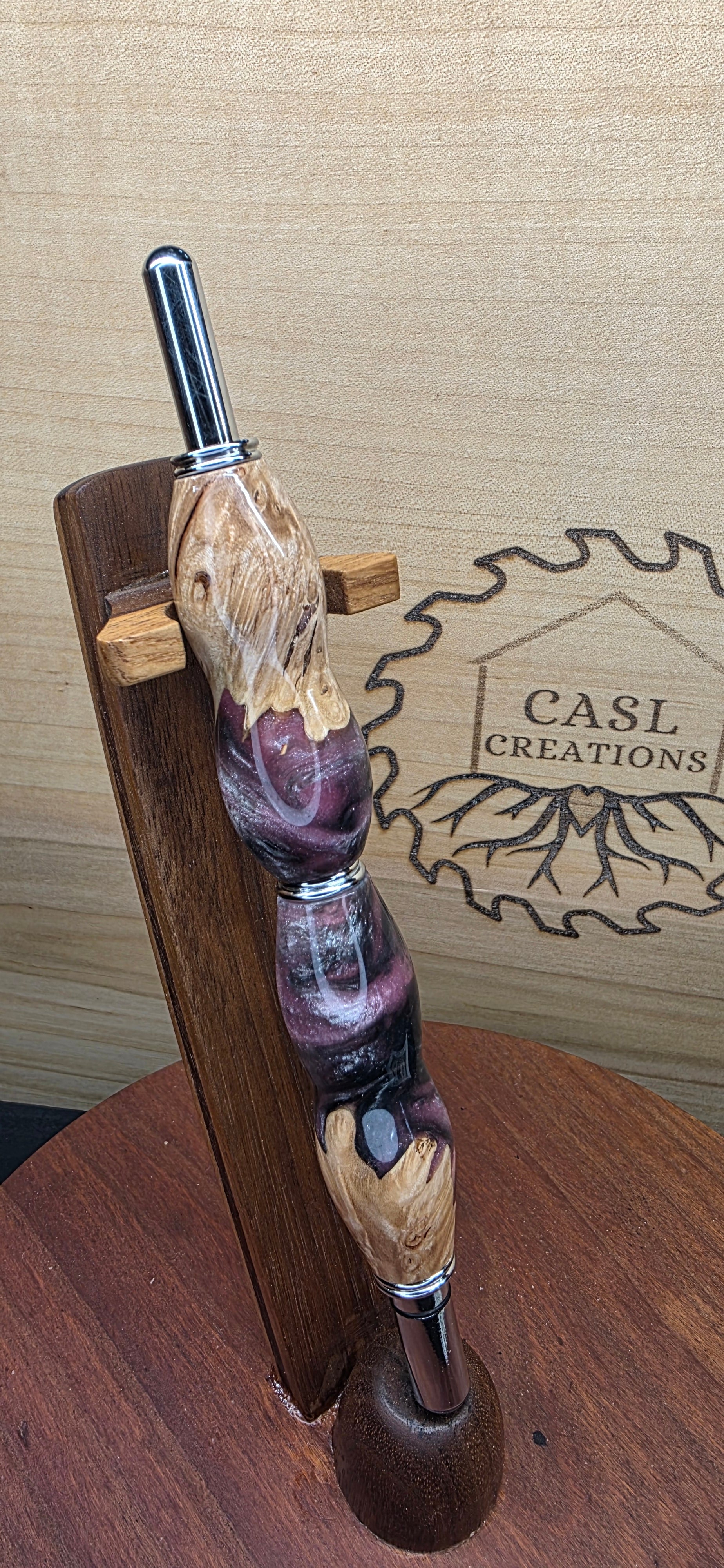 Seam Ripper/Scissor combo maple burl & purple hybrid