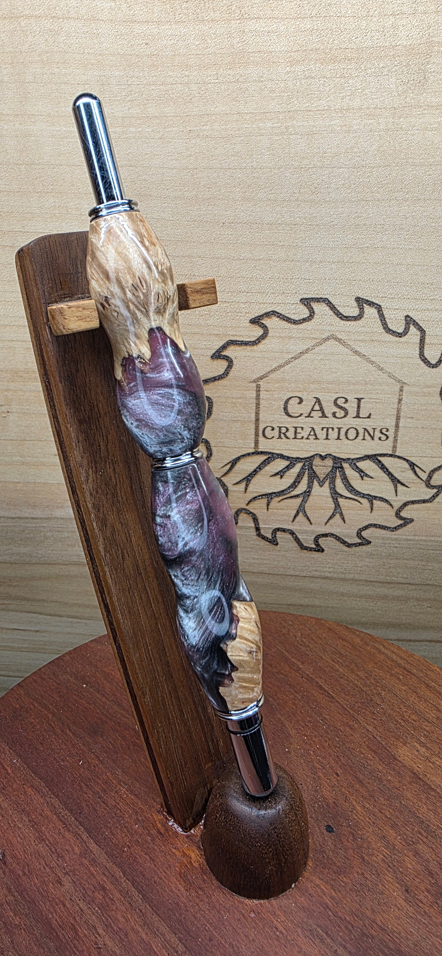 Seam Ripper/Scissor combo maple burl & purple hybrid