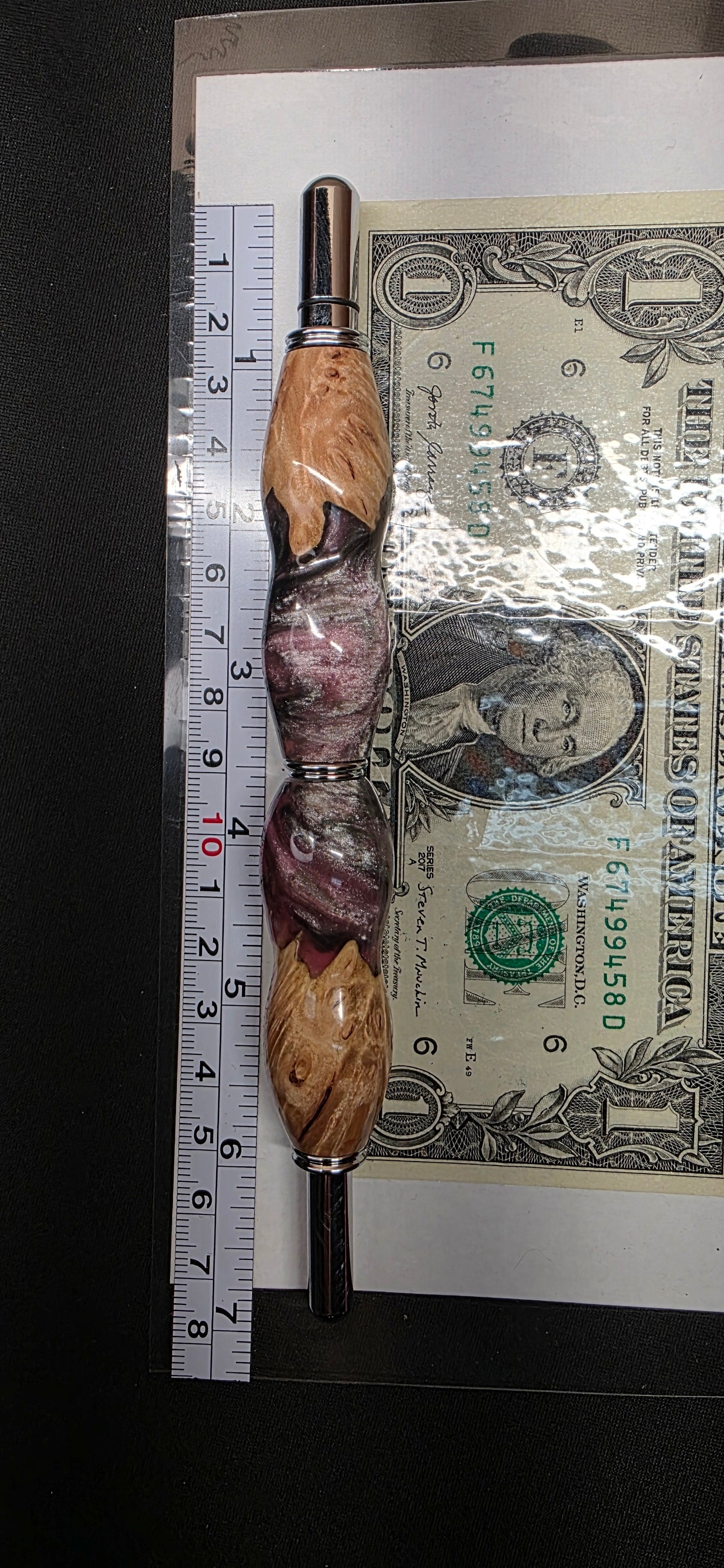 Seam Ripper/Scissor combo maple burl & purple hybrid