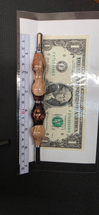 Seam Ripper/Scissor combo maple burl & Black and peach shimmer hybrid