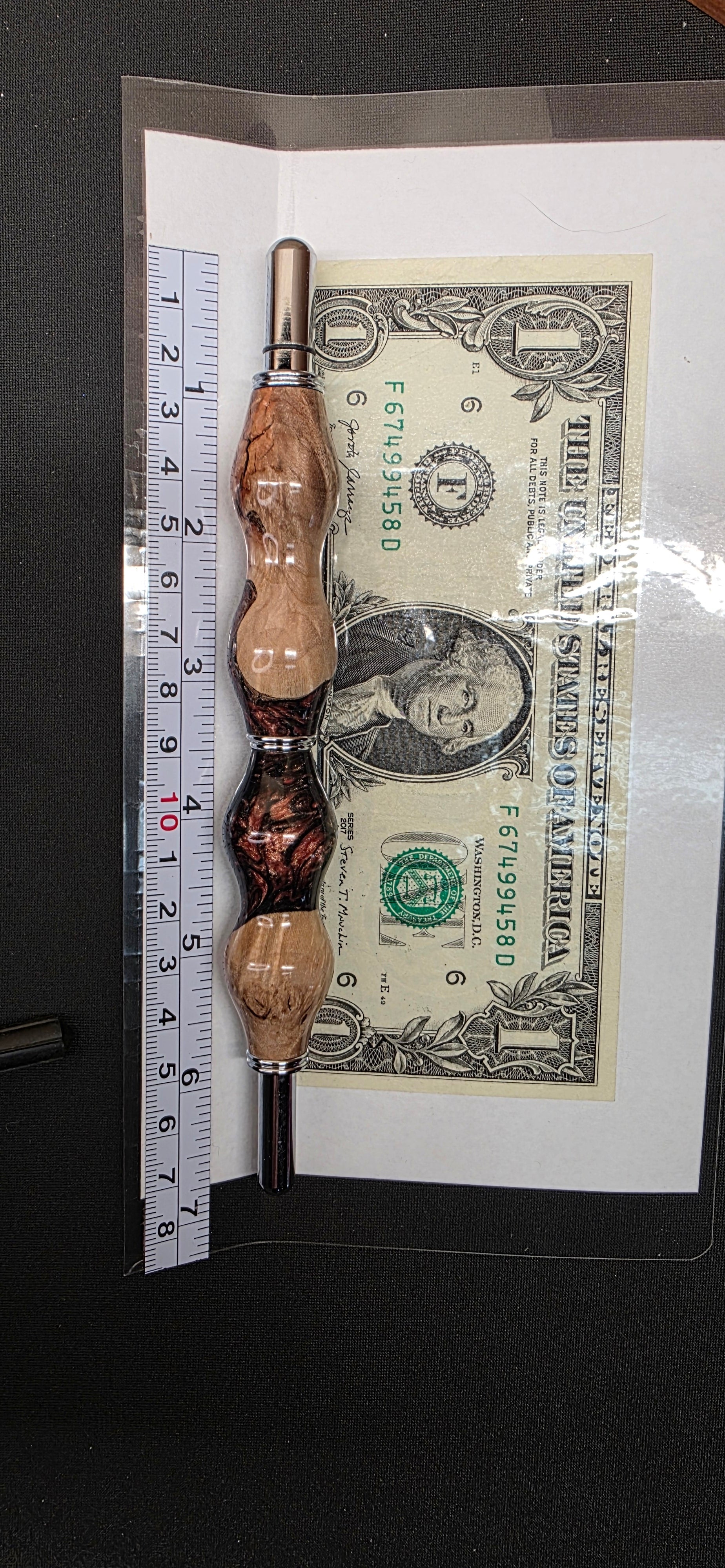 Seam Ripper/Scissor combo maple burl & Black and peach shimmer hybrid