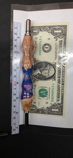 Seam Ripper/Scissor combo maple burl & blue and purple swirl hybrid
