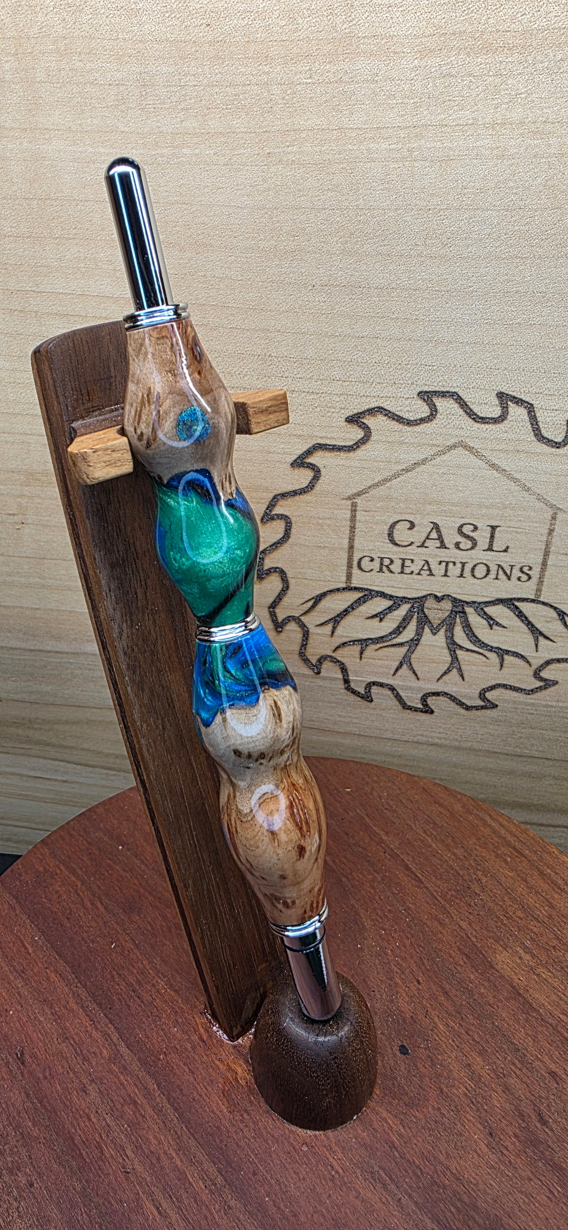 Seam Ripper Scissor combo Brown mallee burl & blue  , black and green swirl hybrid