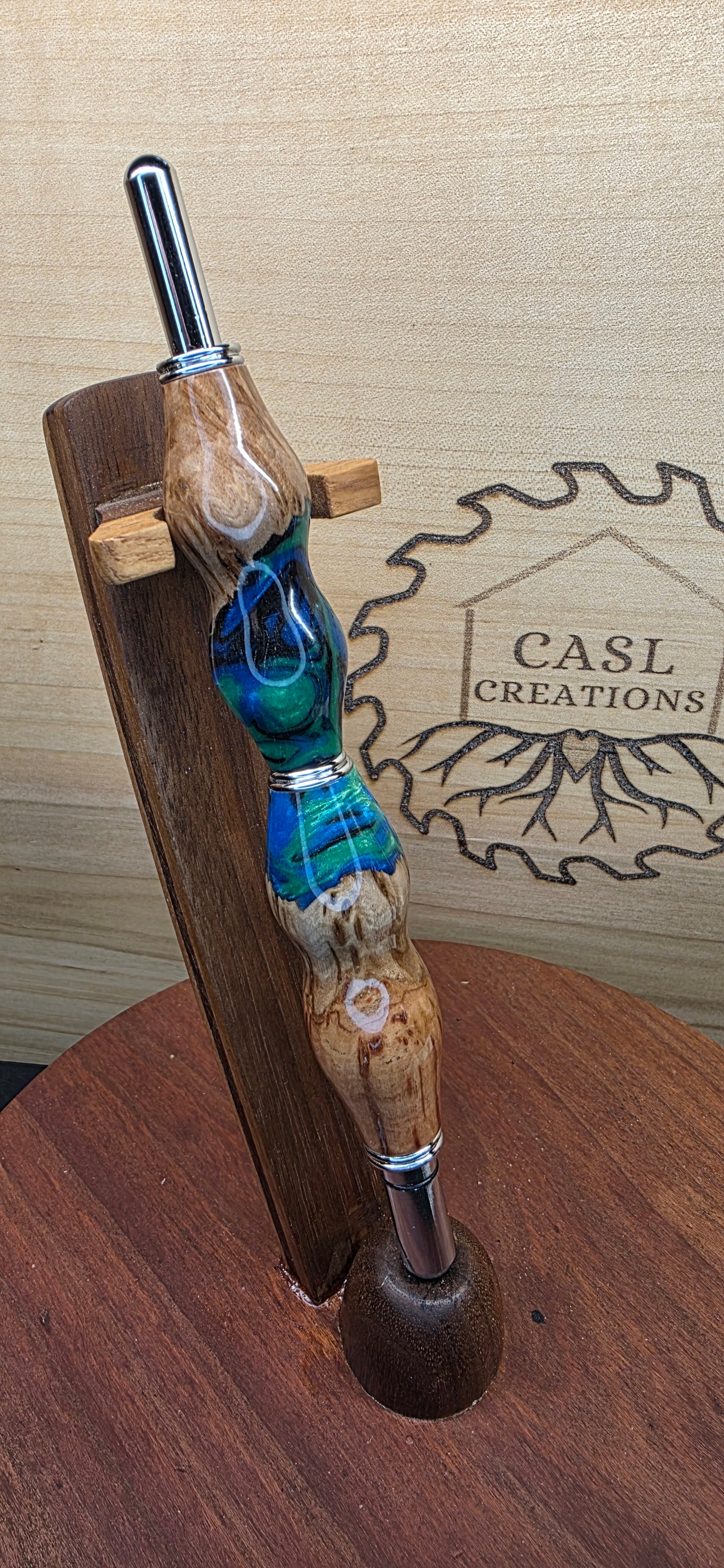 Seam Ripper Scissor combo Brown mallee burl & blue  , black and green swirl hybrid