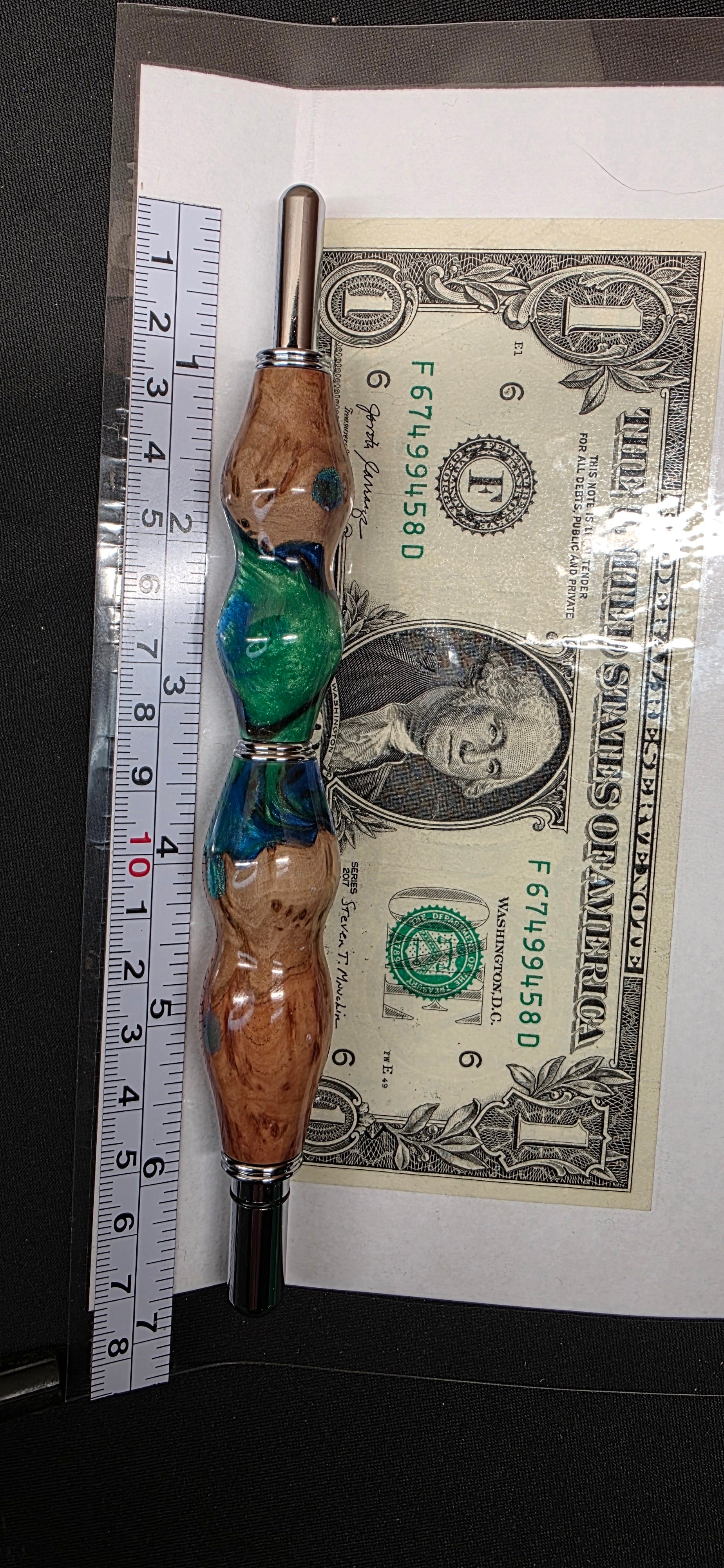 Seam Ripper Scissor combo Brown mallee burl & blue  , black and green swirl hybrid