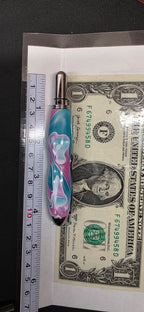 Pocket scissors in Teal with purple and white ribbons