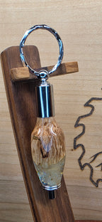 Keychain Cigar Punch in mallee burl and silver glitter