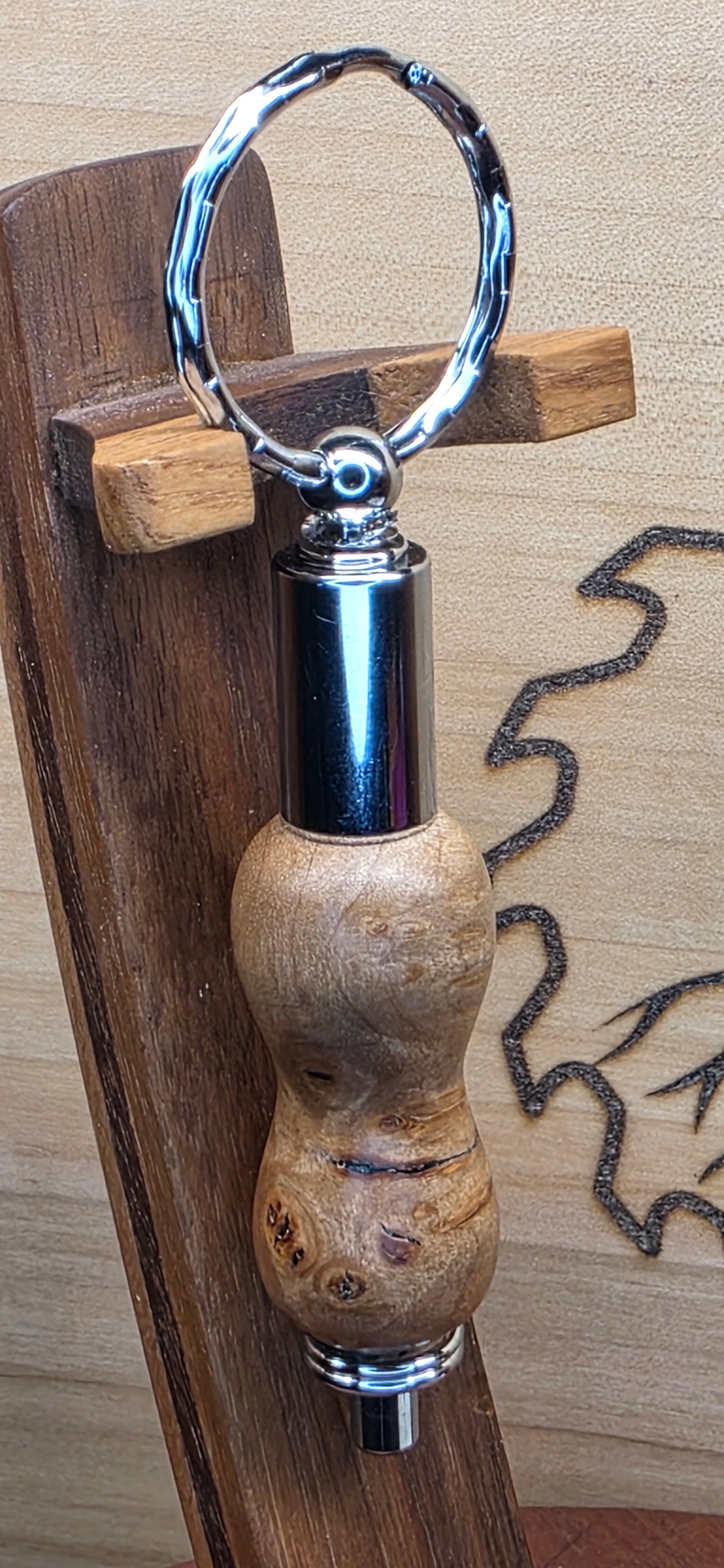 Keychain Cigar Punch in Buckeye Maple burl