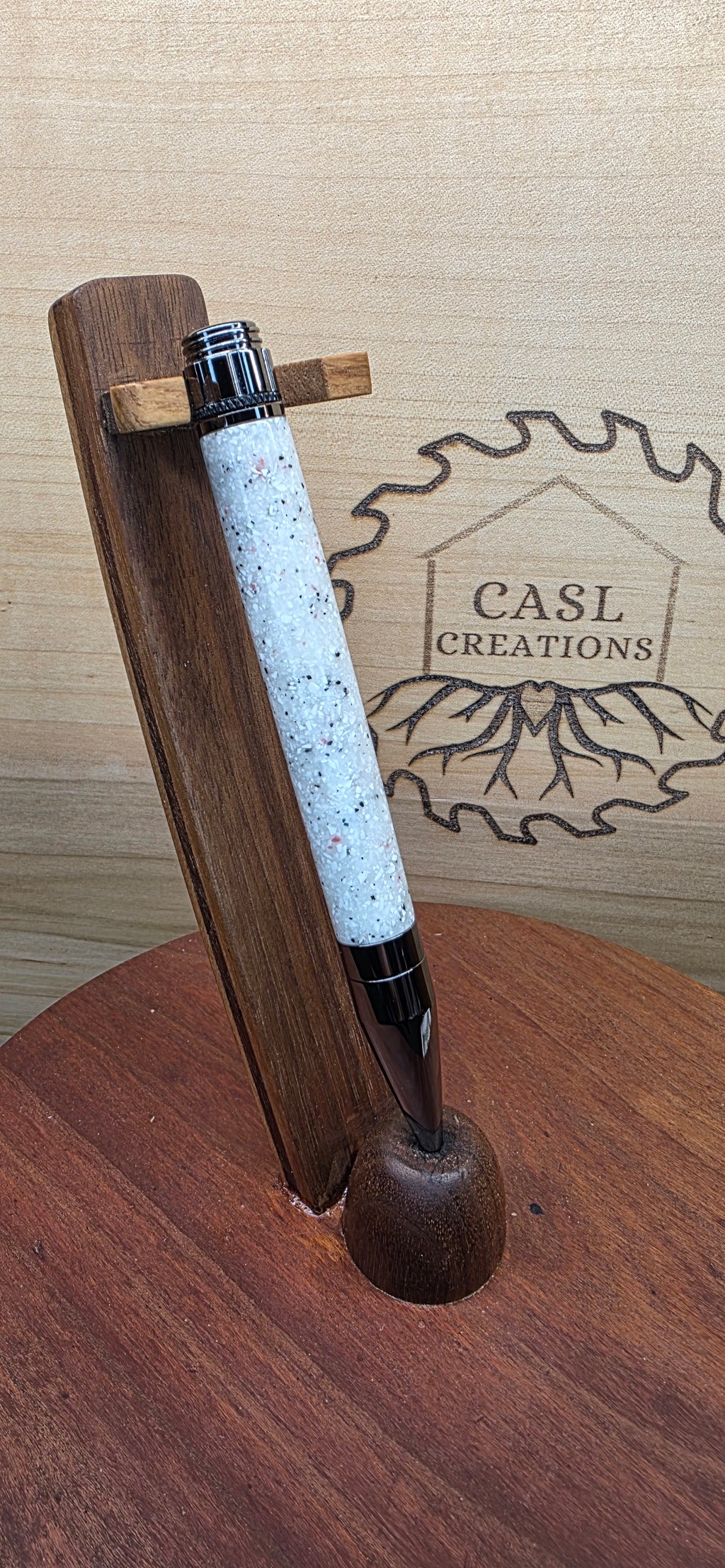 Gunmetal Fidget Rollerball in Glow Stonez Moon stone