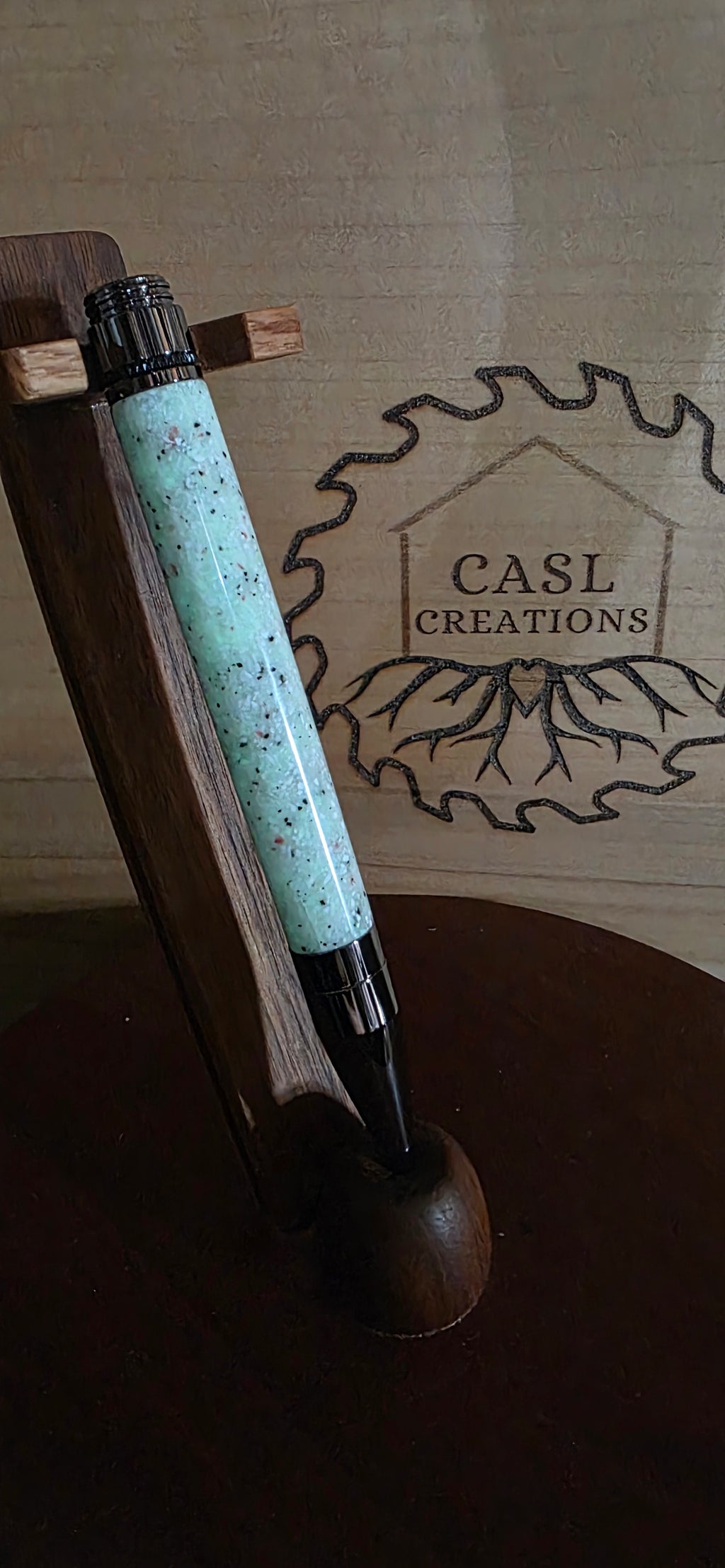 Gunmetal Fidget Rollerball in Glow Stonez Moon stone