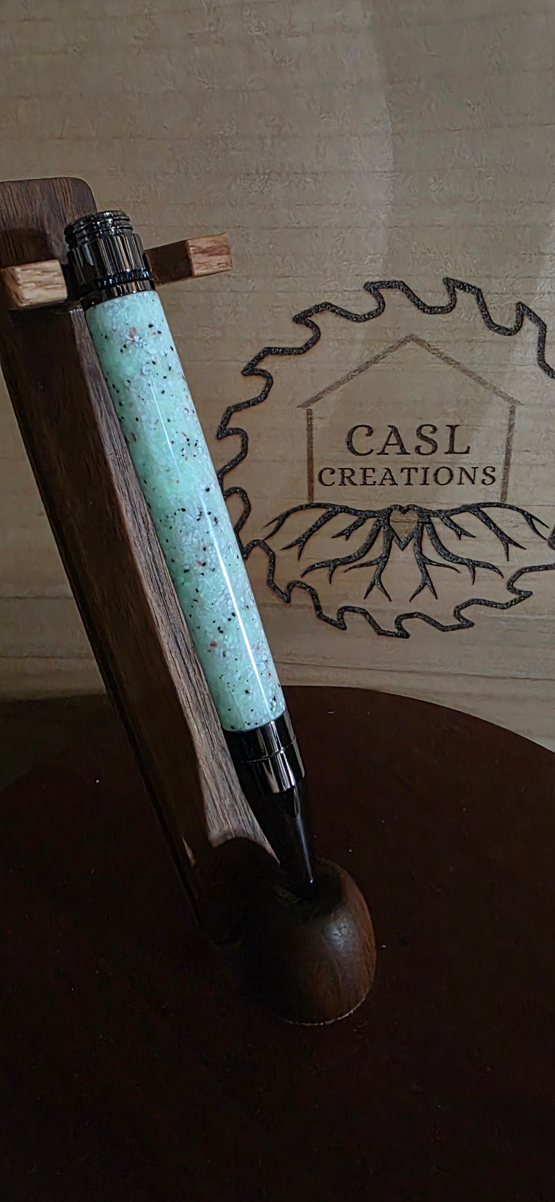 Gunmetal Fidget Rollerball in Glow Stonez Moon stone
