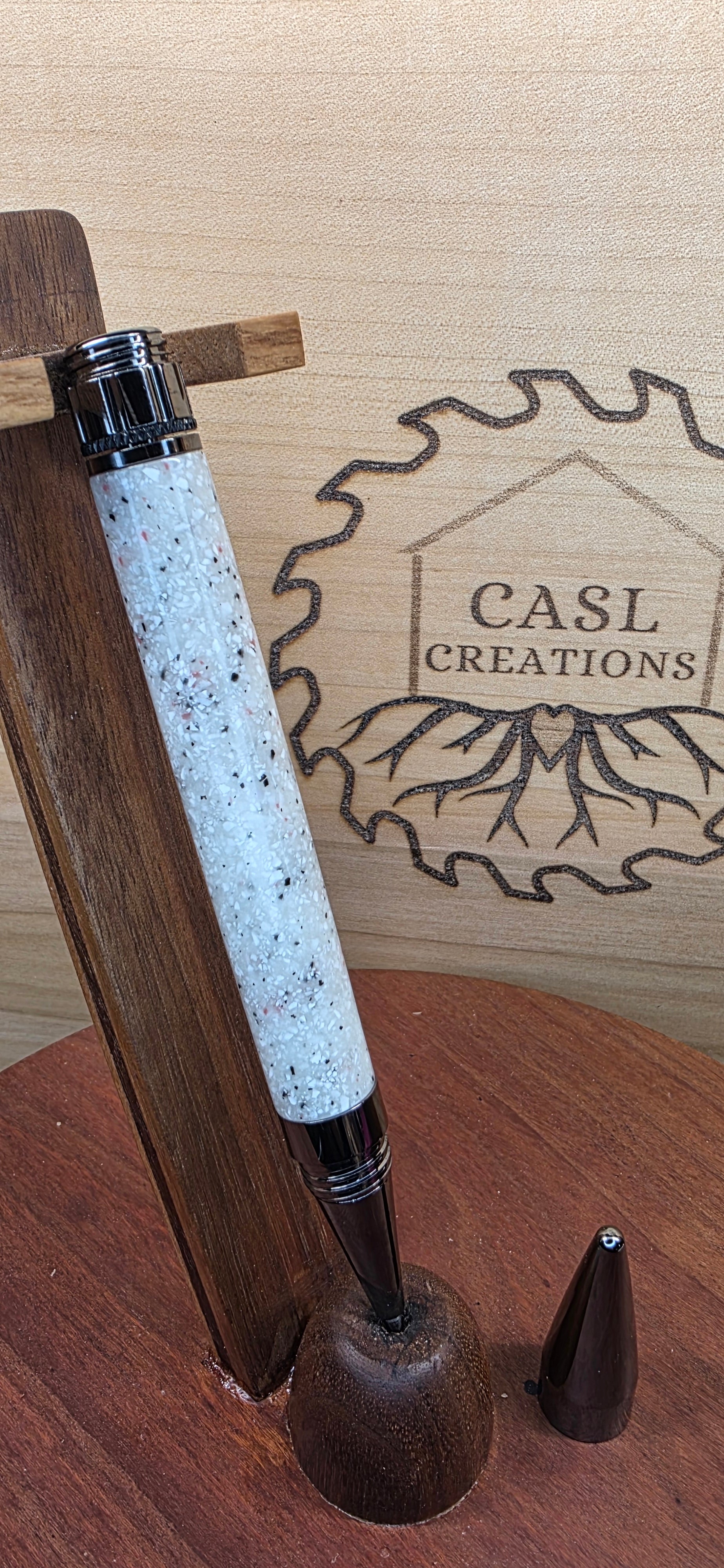 Gunmetal Fidget Rollerball in Glow Stonez Moon stone