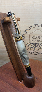 Apollo Infinity maple burl with shimmering off white and black alumilite hybrid