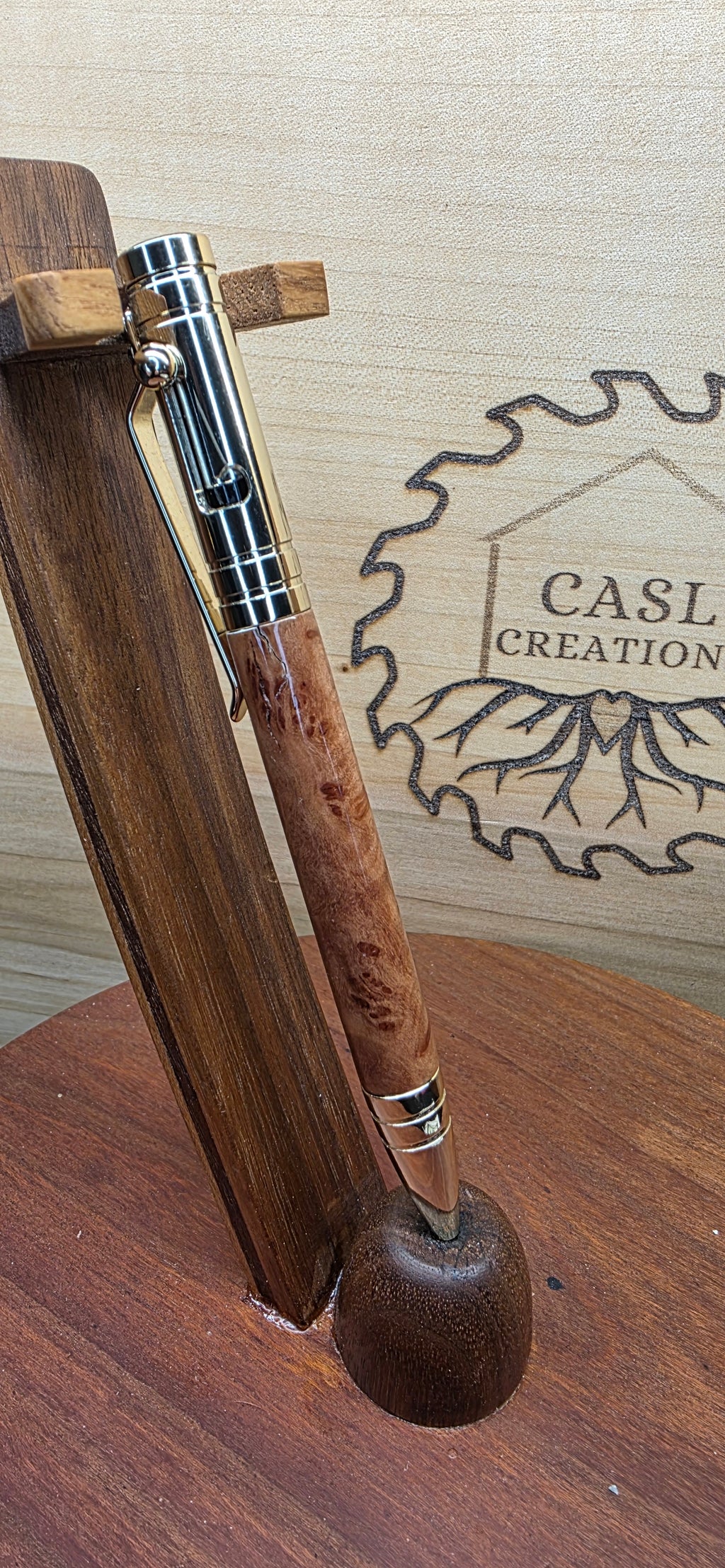 Bolt Action Tec pen in Brown Mallee Burl