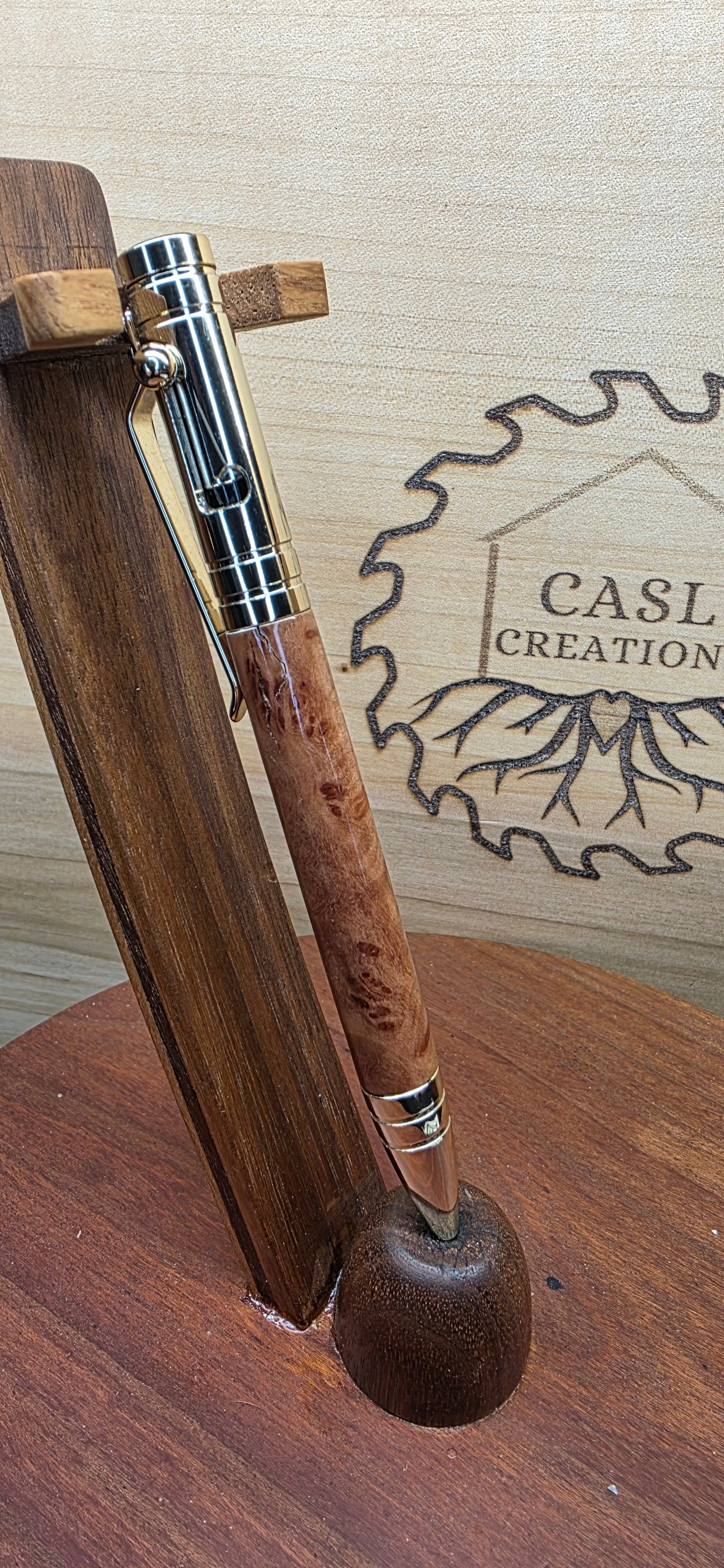 Bolt Action Tec pen in Brown Mallee Burl