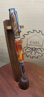 Chrome Jr. Morgan in Brown mallee burl orange and yellow shimmer alumilite