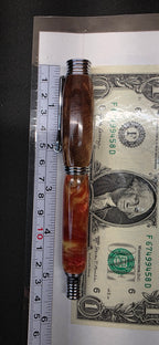 Chrome Jr. Morgan in Brown mallee burl orange and yellow shimmer alumilite