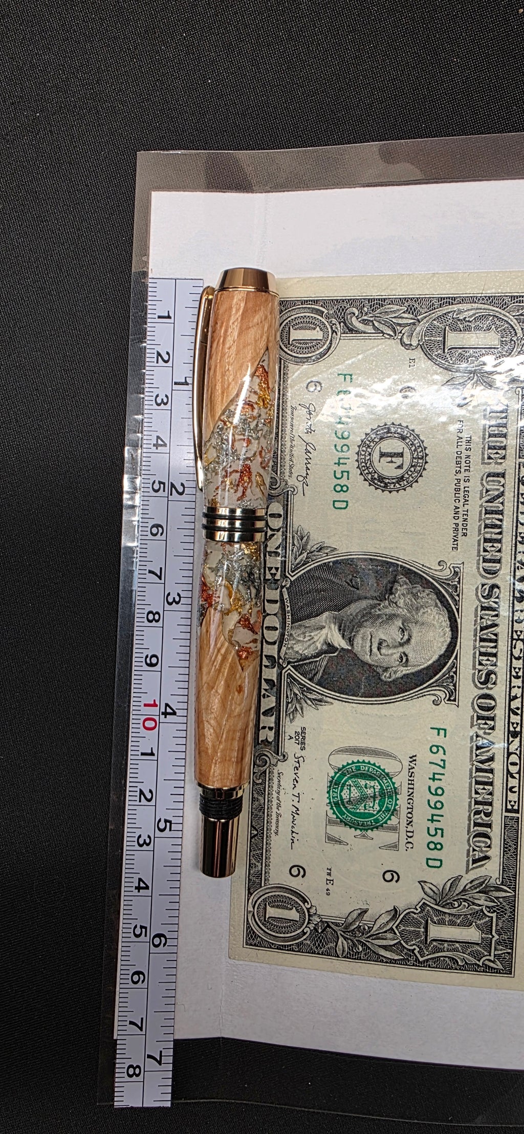 Gold Tycoon in Maple burl and foil in Alumilite resin