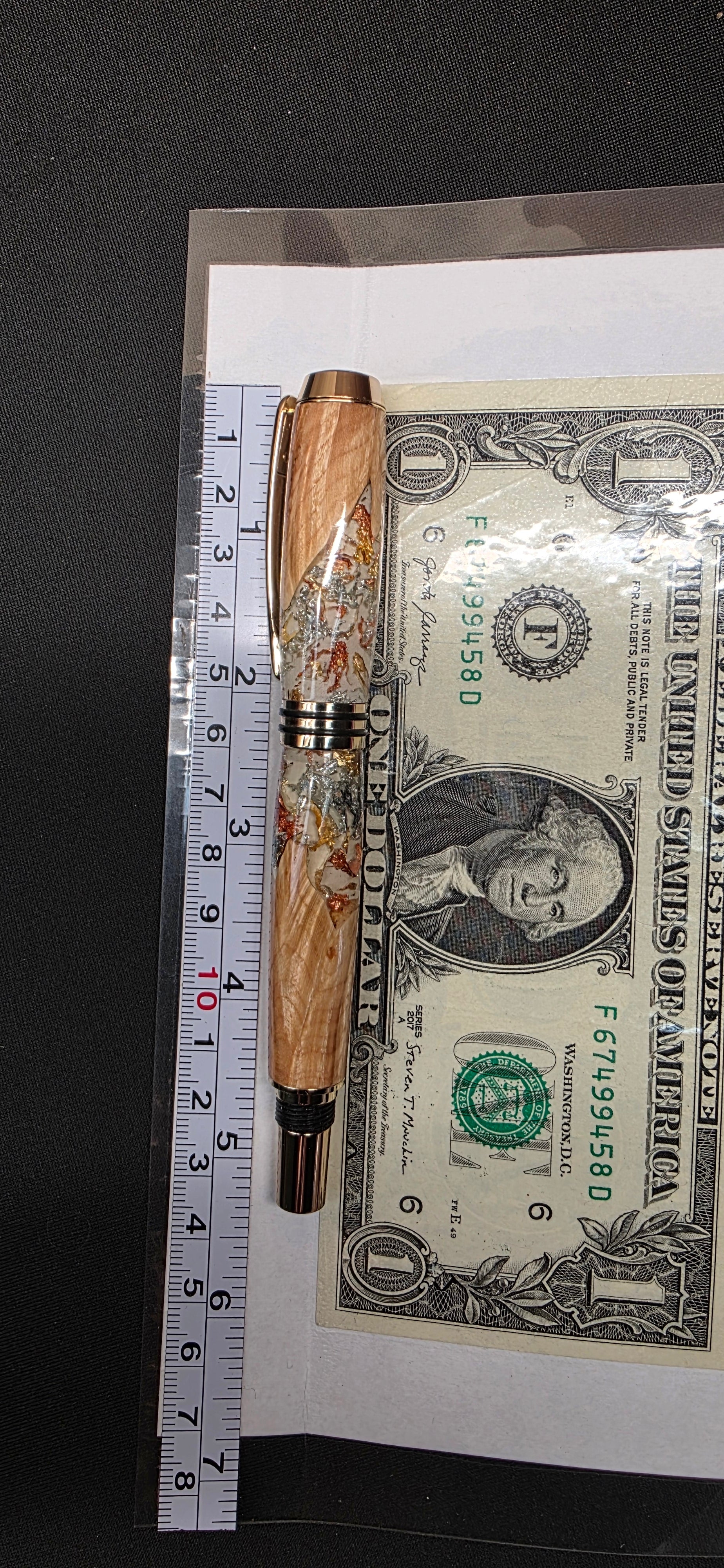 Gold Tycoon in Maple burl and foil in Alumilite resin