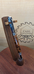 Chrome Vertex rollerball in Thuya Burl