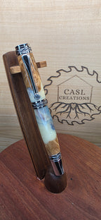 The Majestic in Maple Burl and cloudy sky alumilite resin