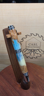The Majestic in Maple Burl and cloudy sky alumilite resin