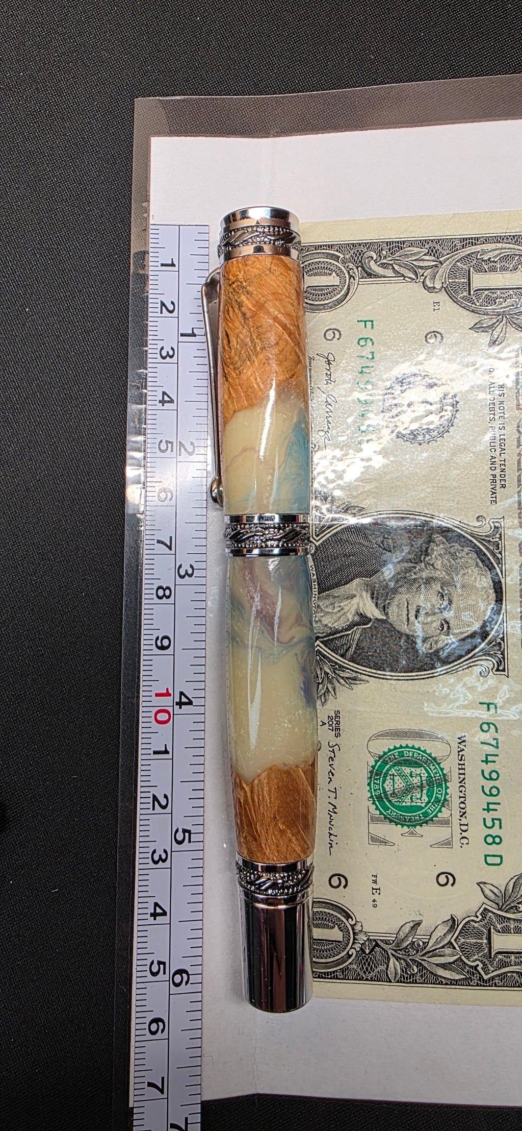 The Majestic in Maple Burl and cloudy sky alumilite resin