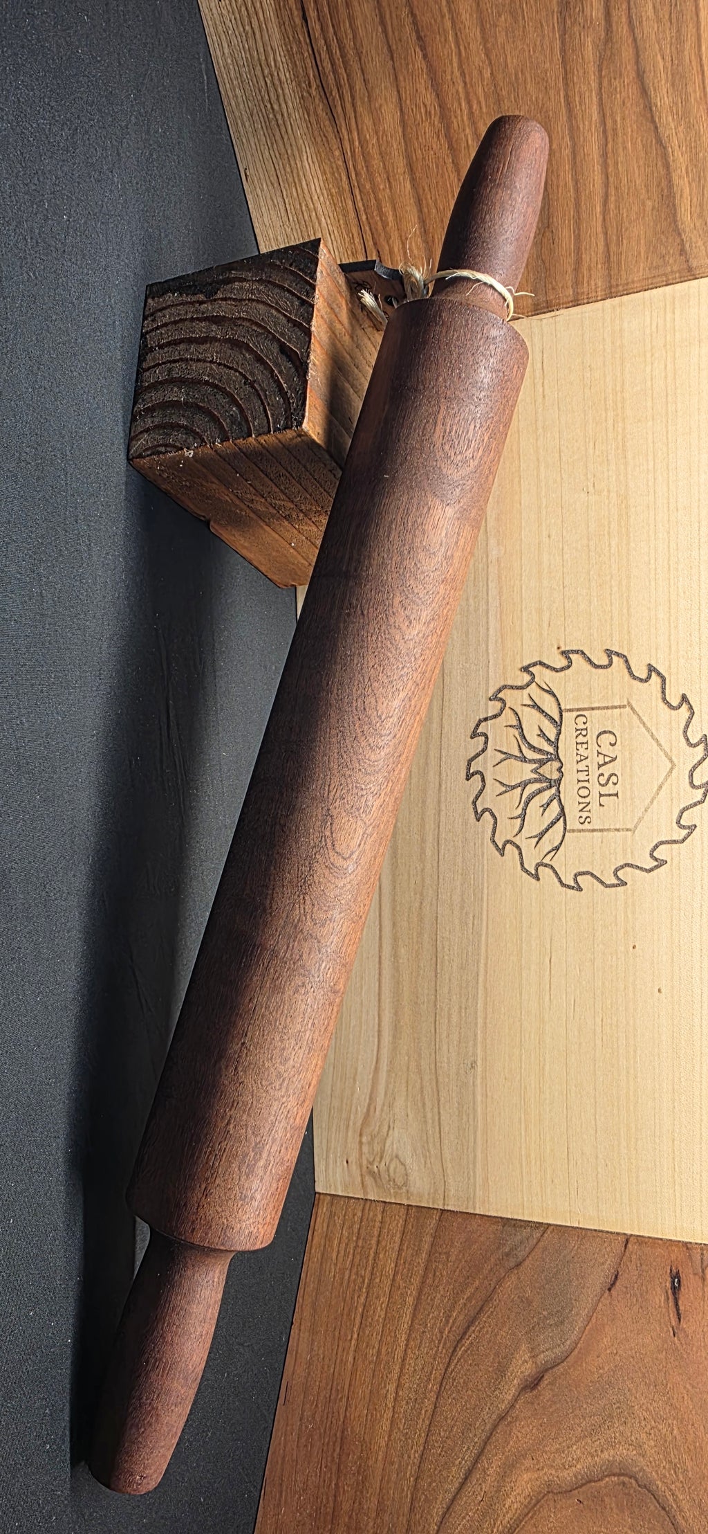 Rolling Pin, Walnut and maple, large
