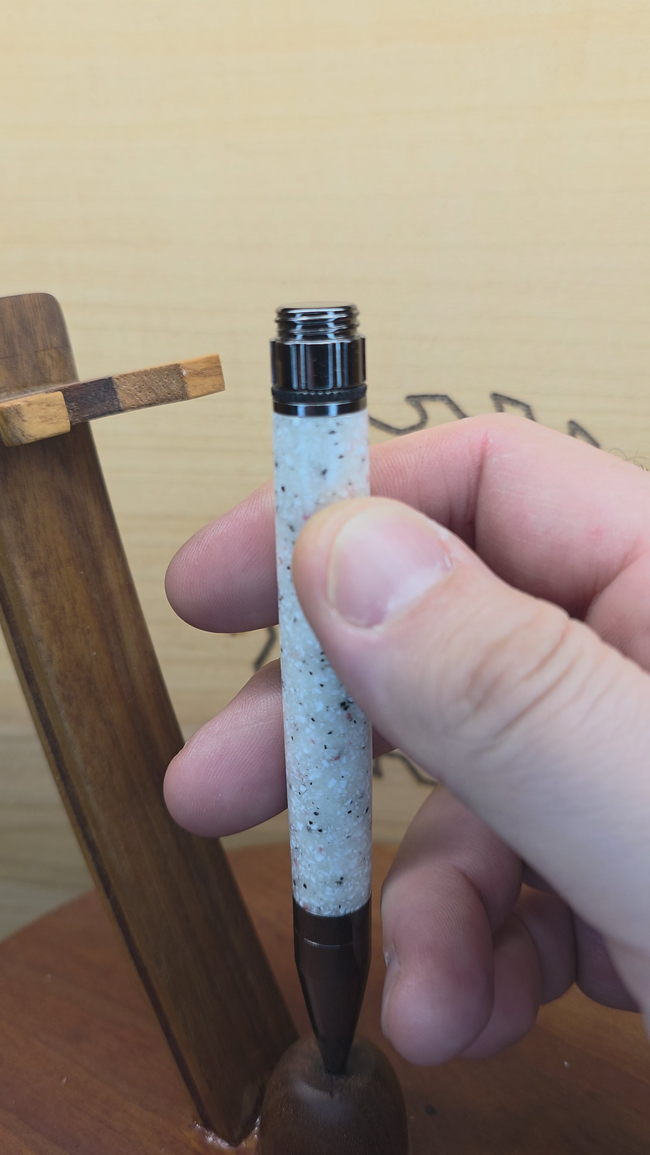 Gunmetal Fidget Rollerball in Glow Stonez Moon stone